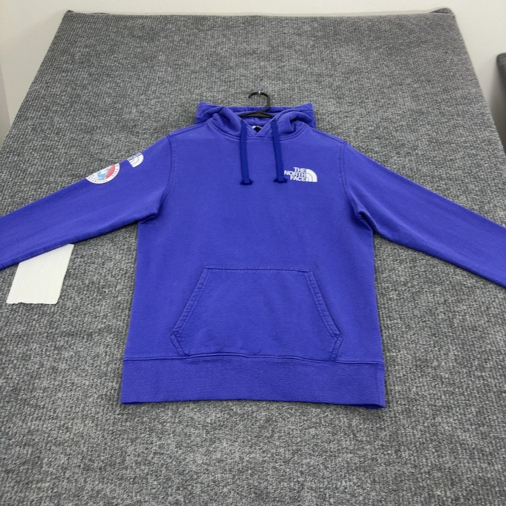 The North Face Hoodie Unisex S Blue Cotton Trans-Antarctica Expedition Pullover